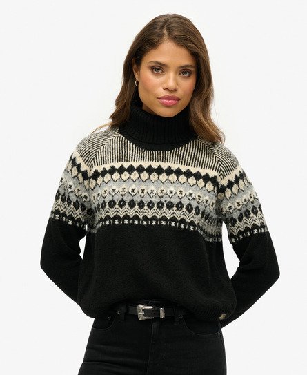 Fairisle Pattern Roll Neck Jumper