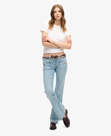 Slimfit Vintage Flare Jeans van biokatoen met lage taille