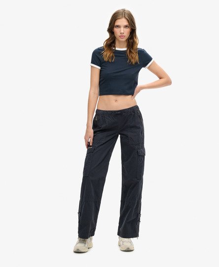 Low Rise Wide Leg Cargo Pants