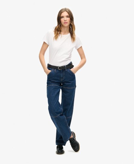 Organic Cotton Mid Rise Denim Carpenter Jeans