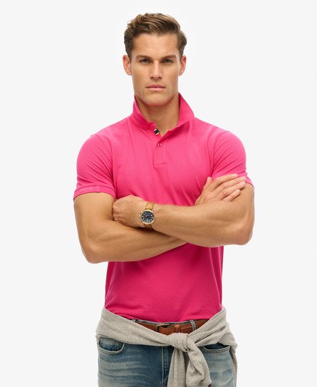 Superdry Mannen City Piqué Poloshirt Roze