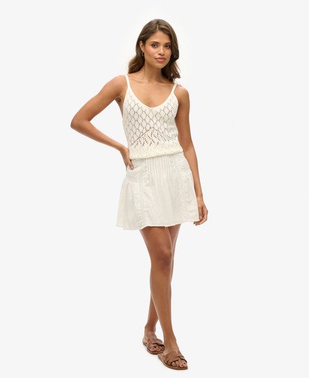 Lace Trim Mini Skirt