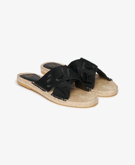 Espadrille Cross Strap Sliders