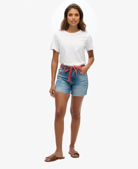 Schmale Vintage-Shorts mit mittlerer Leibhöhe