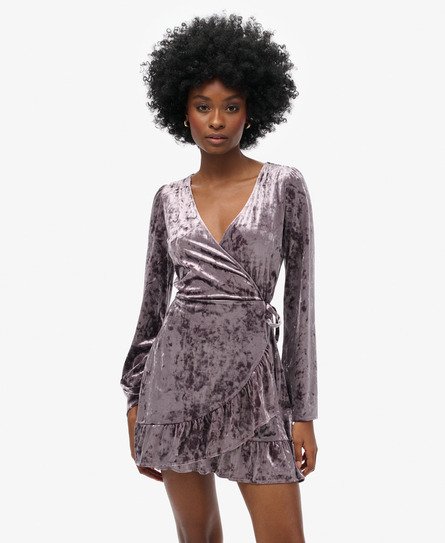 Velvet Wrap Mini Dress