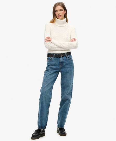 Mid Rise Wide Leg Jeans