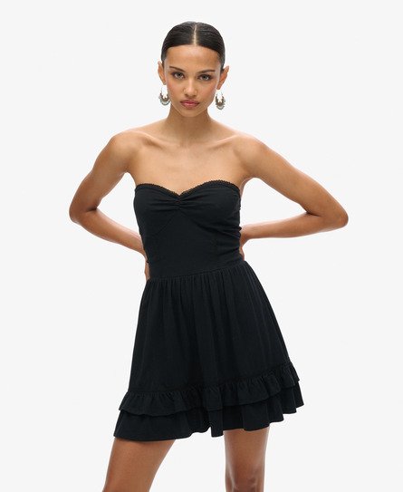 Bandeau-Minikleid mit Spitze im 50er-Jahre-Stil