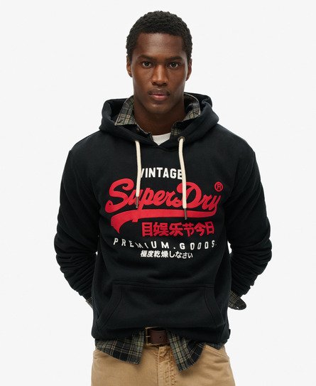 Superdry Mannen Premium Goods Hoodie Zwart