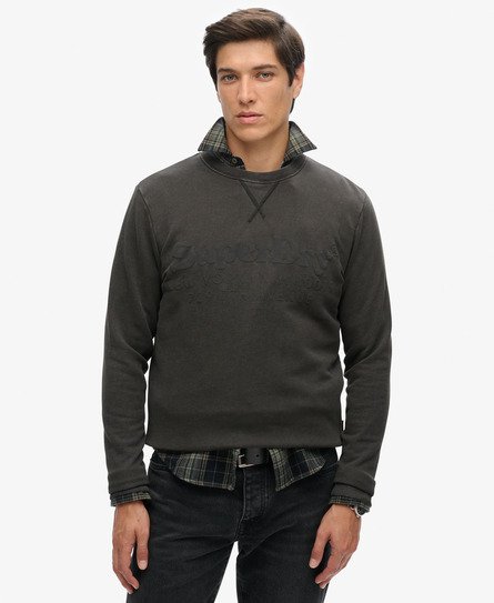 Superdry Mannen Tonal Venue Sweatshirt met Logo Groen