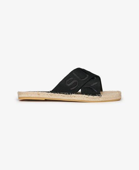 Espadrille Cross Strap Sliders