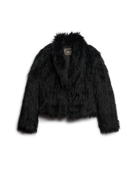 Short fur jacket black online