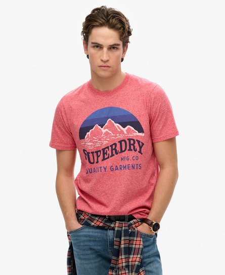 Men's Classic Great Outdoors Relaxed T-shirt Red / Monroe Red Grit - Size: L - Superdry - Modalova