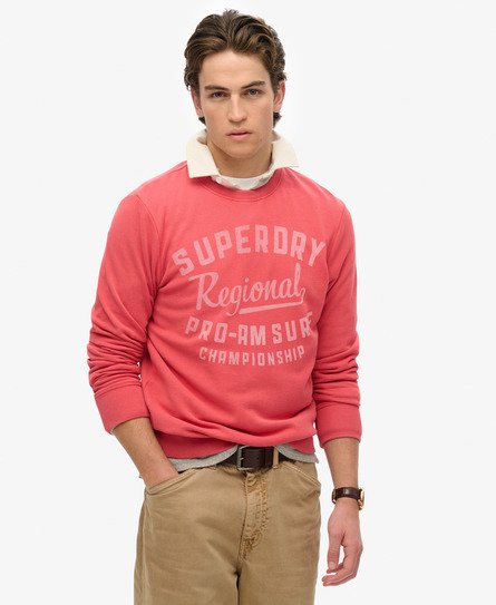 Superdry Mannen Lo-Fi Outdoors Relaxed Sweatshirt met Ronde Hals Rood