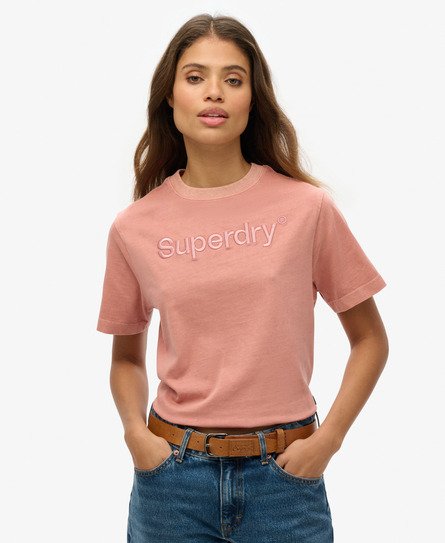 Embroidered Core Logo Boxy Loose T-Shirt