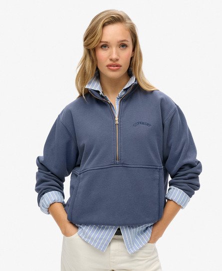 Essential Logo Oversized Half Zip Sweatshirt