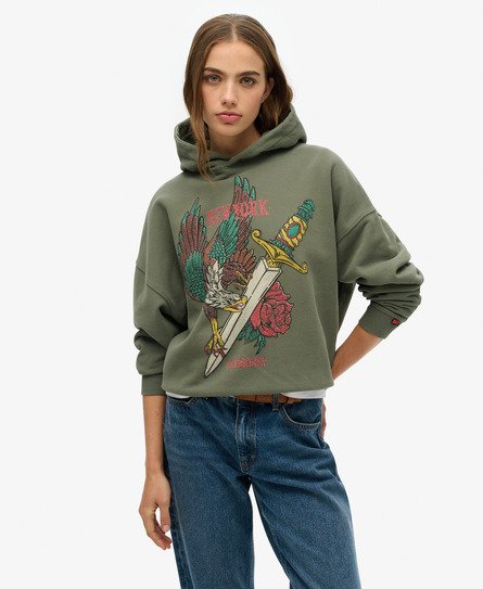 Neo Trad Tattoo Relaxed Hoodie