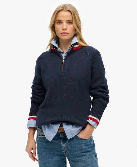 Tipped Half Zip Jumper