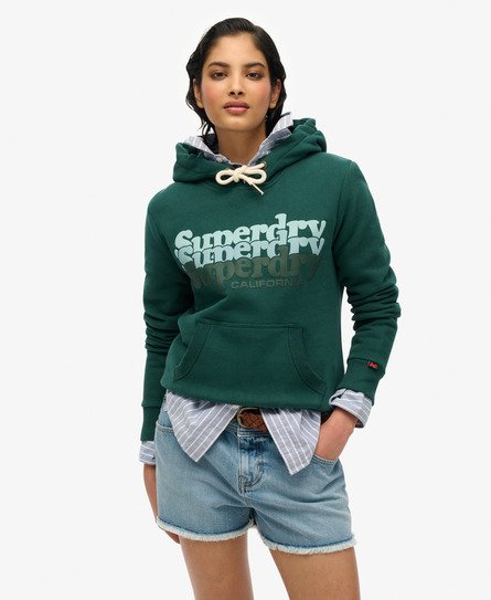 Superdry Vrouwen Stacked Hoodie Groen