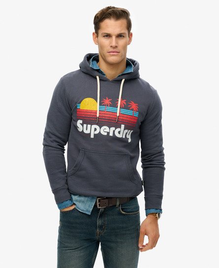 Superdry Mannen Great Outdoors Hoodie Blauw