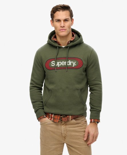 Superdry Mannen Vintage Trade Tab Hoodie Groen