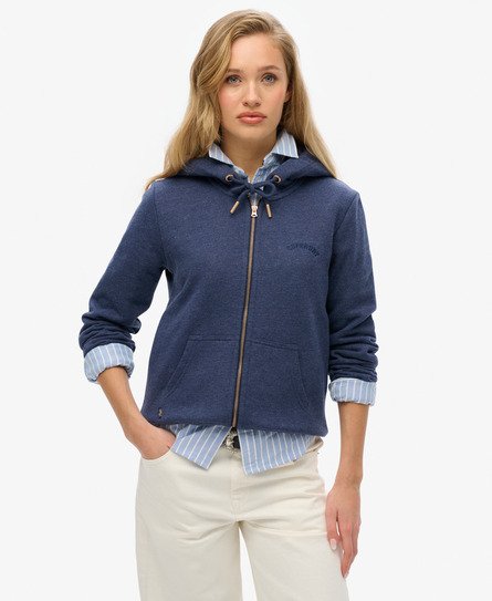 Superdry Vrouwen Essential Logo Hoodie met Rits Blauw