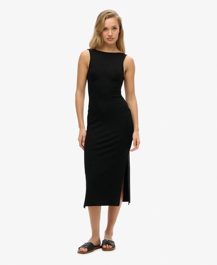 Jersey Twist Back Midi Dress