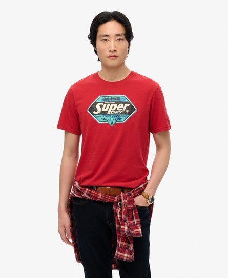 Men's Gasoline Graphic Relaxed T-shirt Red - Size: M - Superdry - Modalova