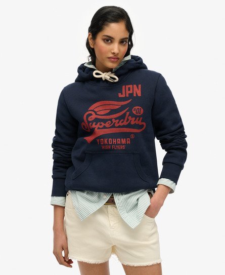 Superdry Vrouwen High Flyers Hoodie Blauw