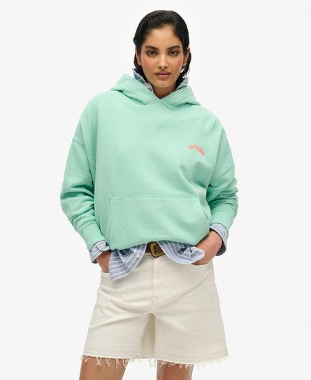 Women's Essential Logo Hoodie Green / Spearmint Light Green - Size: 8 - Superdry - Modalova