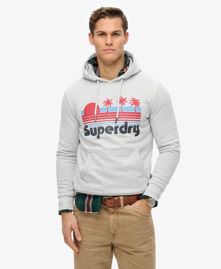 Superdry Mannen Vintage Great Outdoors Hoodie Lichtgrijs