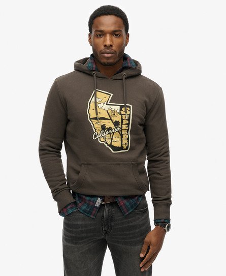 Superdry Mannen Vintage Travel Hoodie Bruin