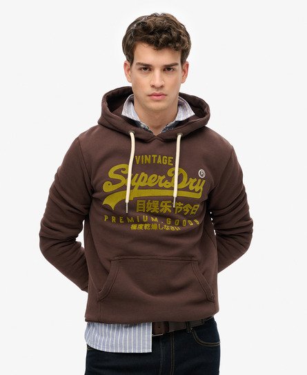 Superdry Mannen Ton-sur-ton Vintage Logo Hoodie Bruin