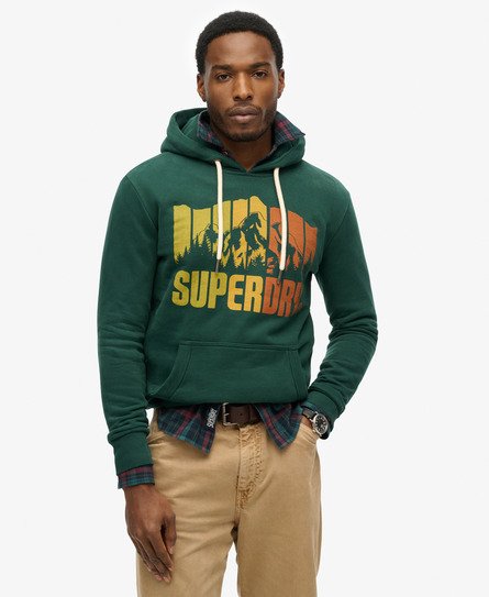 Superdry Mannen Mountain Rainbow Hoodie Groen