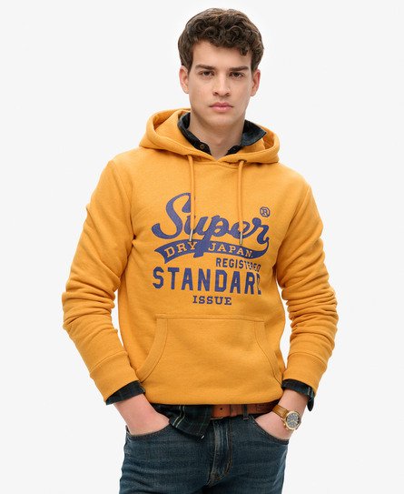 Superdry Mannen Standard Script-hoodie Geel