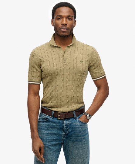 Knitted Texture Short Sleeve Polo Shirt