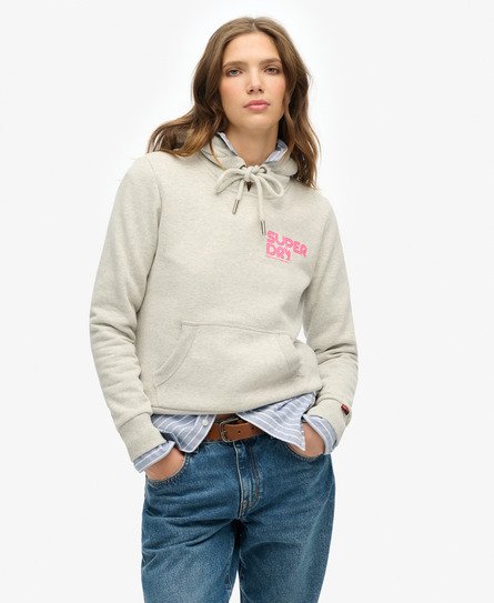 Superdry Vrouwen Neon Hoodie Lichtgrijs