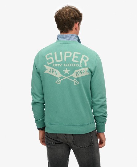 Superdry Mannen Lo-Fi Outdoor Mono Relaxed Sweatshirt met Ronde Hals Groen