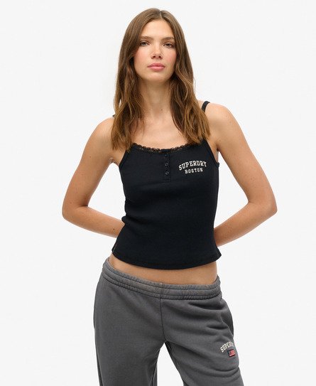 Athletic Essentials Embroidered Button Cami Top