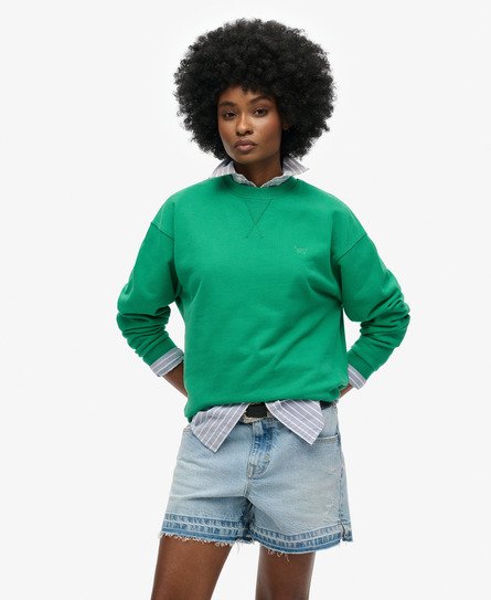 Superdry Vrouwen Studios Sweatshirt met Ronde Hals Groen