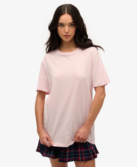 Women's Oversized Classic Essential T-shirt Pink / Faint Pink - Size: L - Superdry - Modalova