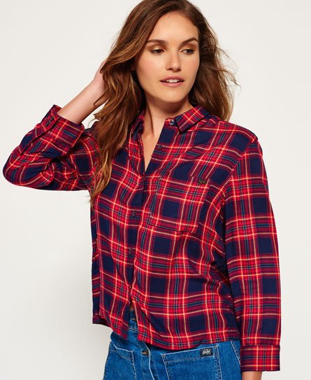 Superdry Tartan Cropped Shirt Tartan Cropped Shirt