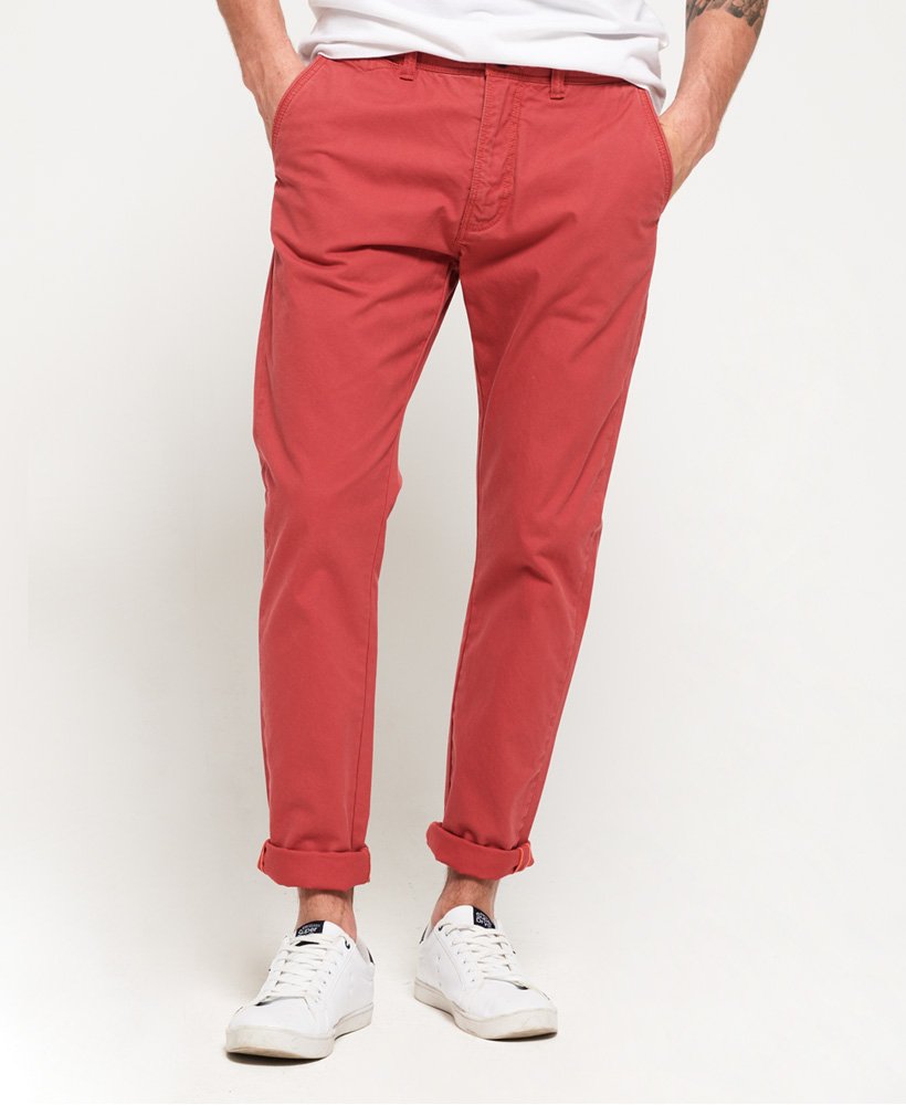 Mens - Rookie Chino Trousers in Dust Red | Superdry UK