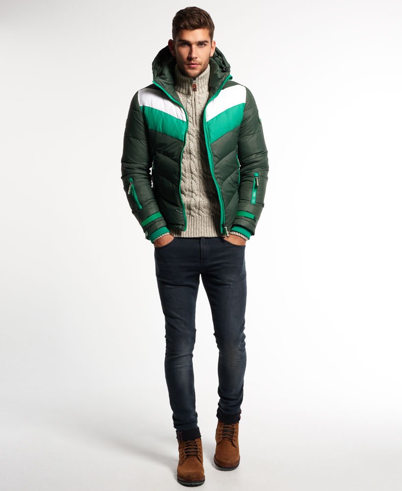 Superdry Retro Chevron Hooded Puffer Jacket - Men's Jackets and Coats