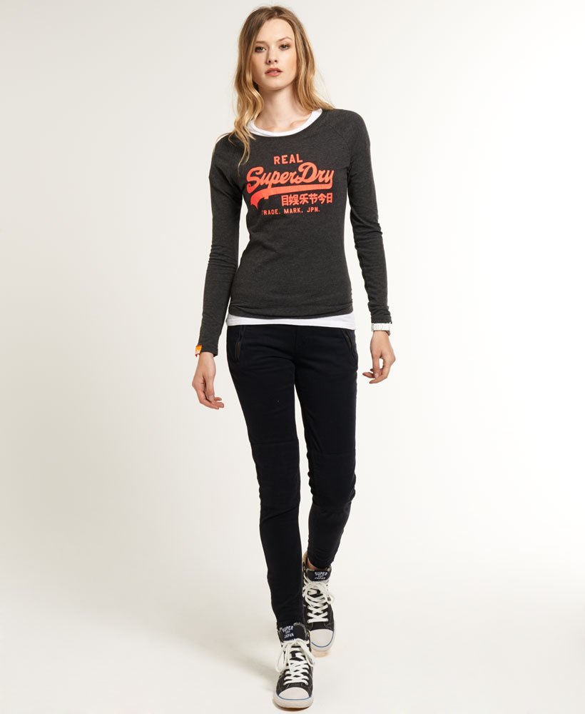 Women's Vintage Logo T-shirt in Charcoal Marl | Superdry US