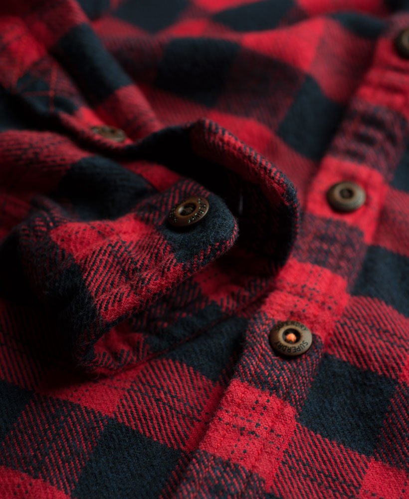 Men's - Quiltsman Overshirt in Red Buff Check | Superdry UK
