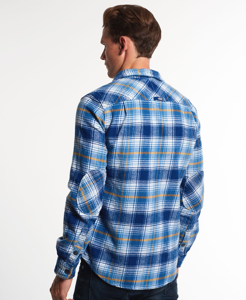 Men's Milled Flannel Shirt in Ridgesaw Royal Ombre | Superdry US