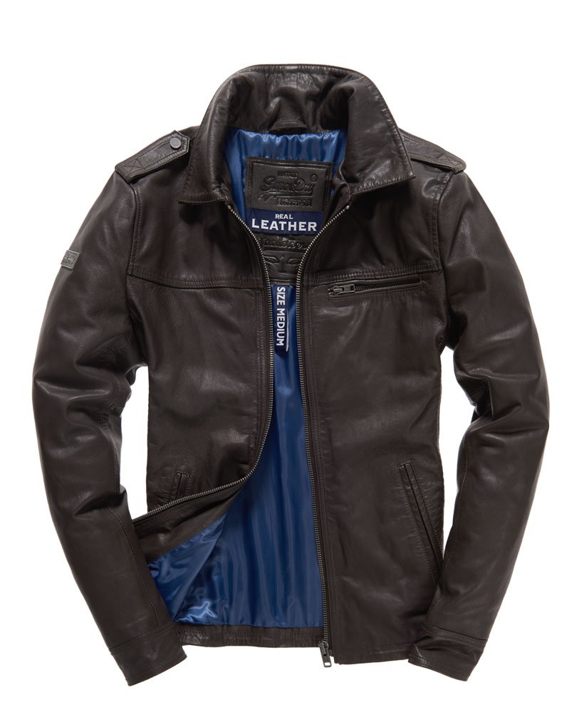 Mens - Hero Benjamin Leather Jacket in Brown | Superdry