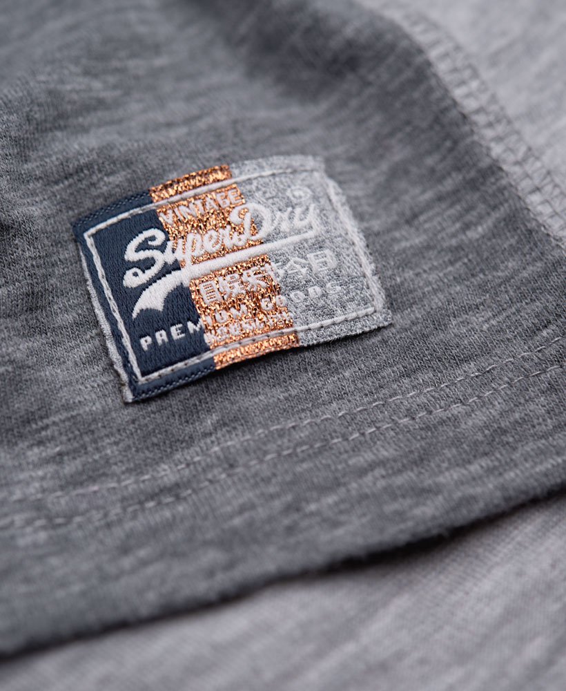 Womens - Athletic Split T-shirt in Charcoal Marl/grey M | Superdry UK