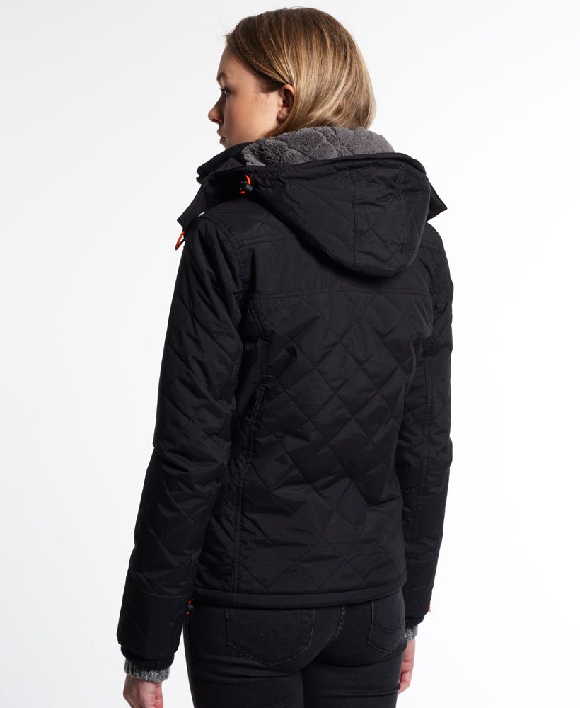Womens - Hooded Sherpa Quilted Windcheater Jacket in Black | Superdry