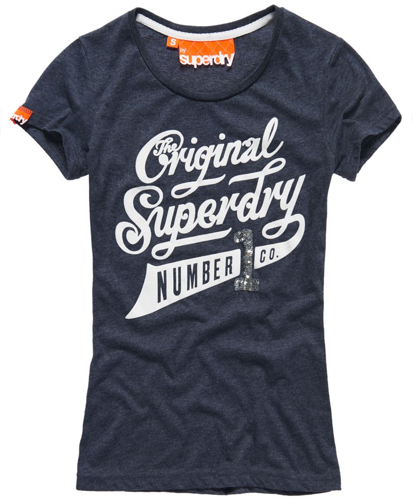 Womens - Number 1 Co T-shirt in Midnight Marl | Superdry